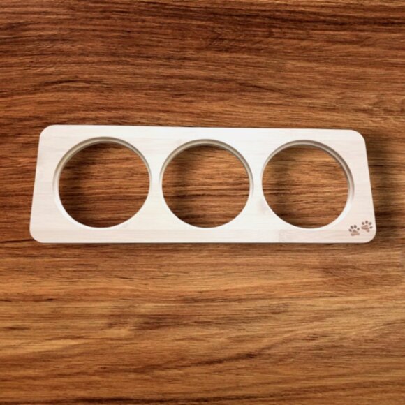 Comesoon ceramic cat Bowls Set of 2 Food/Water / Black & white with wood Holder - Picture 6 of 13